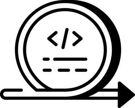 un línea estilo icono demostración ágil desarrollo vector