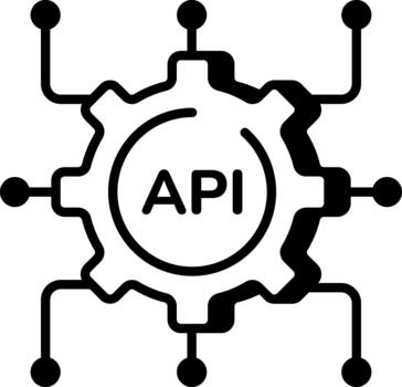 A line style icon showing api integration vector