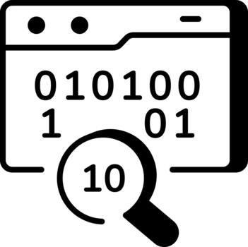 An outline style icon depicting binary search vector