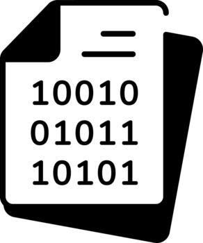 un lineal estilo icono representando binario archivo vector