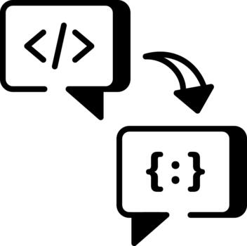 A line style icon showing code comment vector