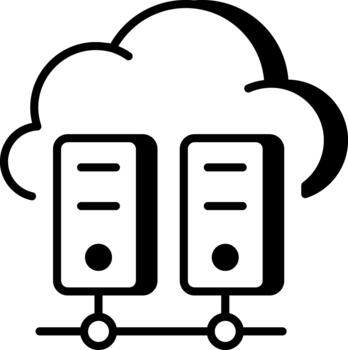 A line style icon showing big data.. vector