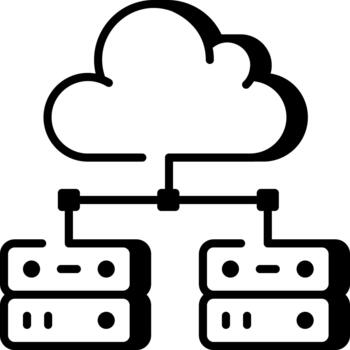 un lineal estilo icono representando nube informática vector