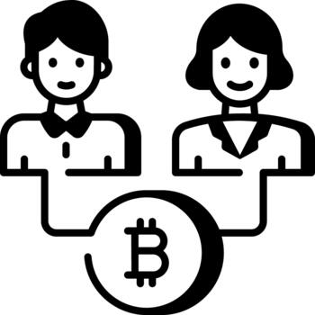 A line style icon showing peer connection vector