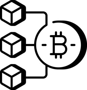 An outline style icon depicting transaction block vector
