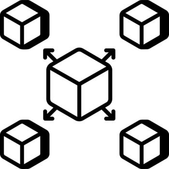 A linear style icon representing blockchain system vector