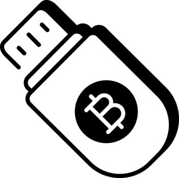 A linear style icon representing hardware wallet vector