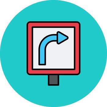 Right Bend Thin Line Pattern vector