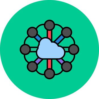 Cloud Computing Subtle Stroke Patch vector