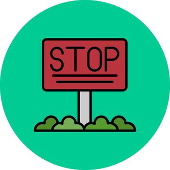 Stop Frosted Grid Symbol vector