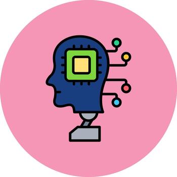 Artificial Intelligence Abstract Motion Badge vector