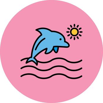 Dolphin Abstract Pattern Block vector