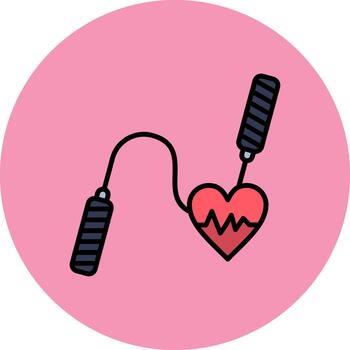 Jumping Rope Subtle Stroke Patch vector