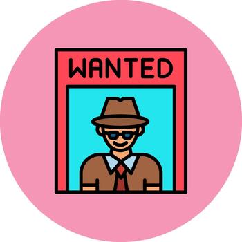 Wanted Poster Minimal Curve Block vector
