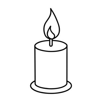 sencillo continuo línea Arte vela con un pequeño fuego para diseño proyectos vector