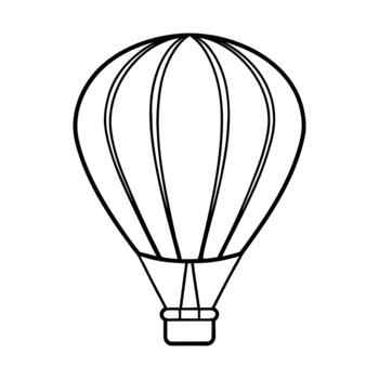 Simple outline hot air balloon drawing for easy customization and design vector
