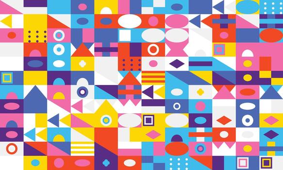 A colorful abstract pattern with geometric shapes vector