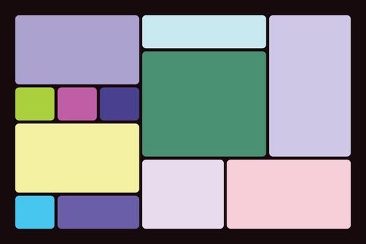 Colorful Geometric Rectangle Bento Grid Layout Background for Creative Design, Digital Art, Presentation Slides and Marketing Graphics vector