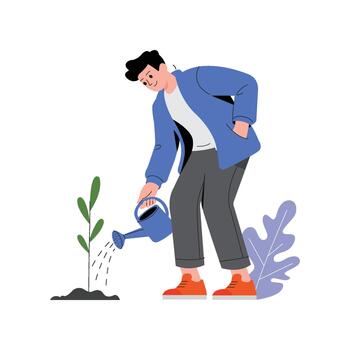 Tree Planting Flat Illustration EPS 10 file vector