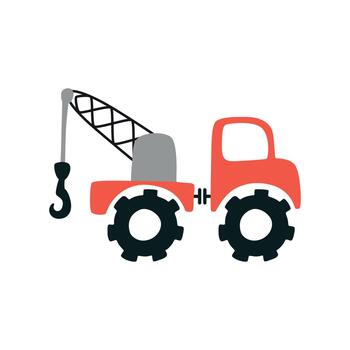 Crane manipulator truck designed for efficient lifting and transporting tasks in various applications vector