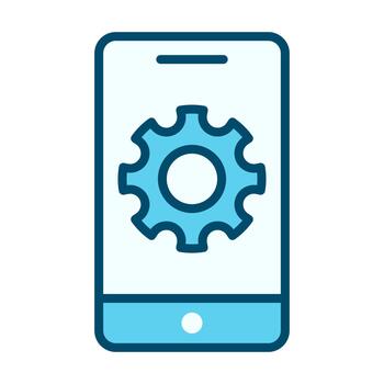 Smartphone Settings Flat Colored Icon for Adjustment and System Tools vector