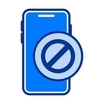 Smartphone Block Flat Colored Icon for Restriction and Security Tools vector