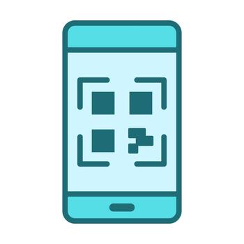 teléfono inteligente qr código plano de colores icono para escanear pago acceso iniciar sesión boleto digital monitor vector