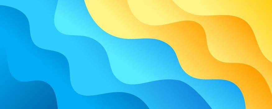 3D yellow blue abstract background overlap layer on bright space with flowing waves decoration. Modern graphic design element cutout style concept for web banner, art, flyer, card or brochure cover vector