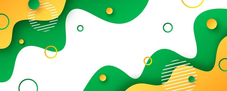 3D yellow green abstract background overlap layer on bright space with flowing waves decoration. Modern graphic design element cutout style concept for web banner, art, flyer, card or brochure cover vector