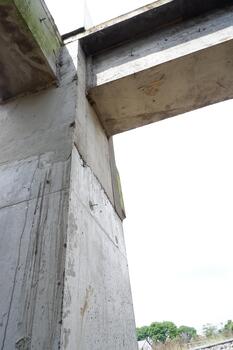 Low Angle Perspective Gray Concrete Beam and Pillar Structure Architecture photo