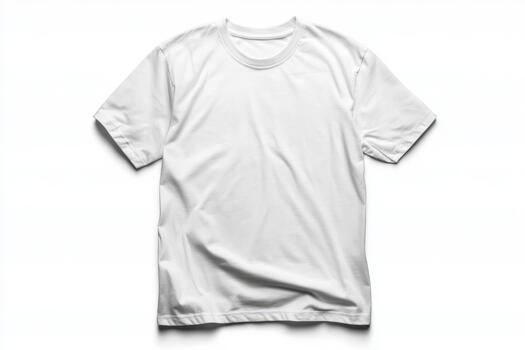 Crisp White TShirt Displayed on a Clean White Background with Subtle Shadows photo