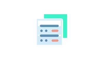 pila di documenti icona con astratto dati elementi video