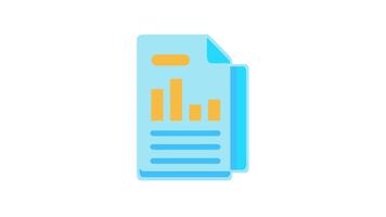 finanziario rapporto documento con bar grafico dati e testo video