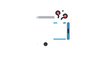 smartphone bruten skärm ikon med fel meddelande visa video