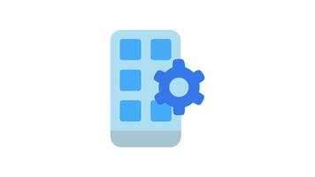 mobil app med inställningar gränssnitt och redskap konfiguration ikon video