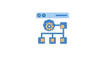 fluxo de trabalho processo em uma computador janela, local na rede Internet gráfico ícone video
