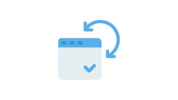 synkronisering avslutad ikon på webb gränssnitt med bock symbol video