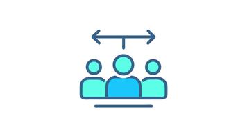 Teamwork direction icon suggesting consensus and management input video