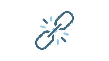 osammanhängande kedja länkar representerar bruten länkar, fel, eller säkerhet video