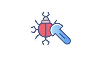 programvara insekt undersökning med förstorande glas och insekt grafisk video