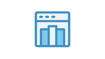 enkel data Diagram på webb skärm med blå element video