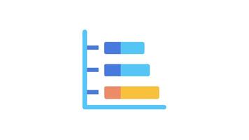 horizontaal bar diagram tonen verschillend statistieken in verschillend kleuren video