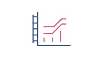 abstrakt linje Graf som visar försäljning tillväxt och prestanda data video