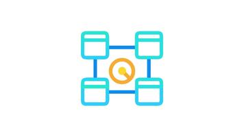 abstract netwerk diagram tonen gegevens stromen tussen knooppunten video