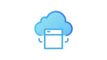 moln datoranvändning service värd server animering ikon illustration video