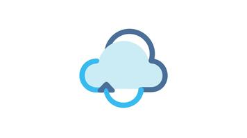 moln datoranvändning ikon med rotation pilar på vit bakgrund video