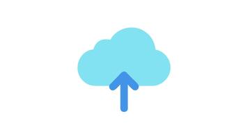 nube subir datos compartiendo transferir información con flecha gráfico video
