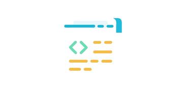 piatto design illustrazione raffigurante codifica interfaccia con programma codice video