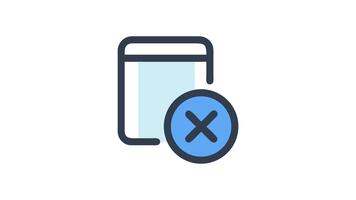 verwijderen document icoon met kruis voor verwijderen actie symbool video