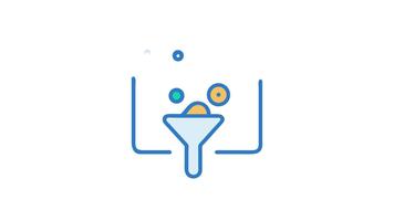 datos filtración y embudo proceso web página ilustración video